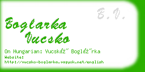 boglarka vucsko business card